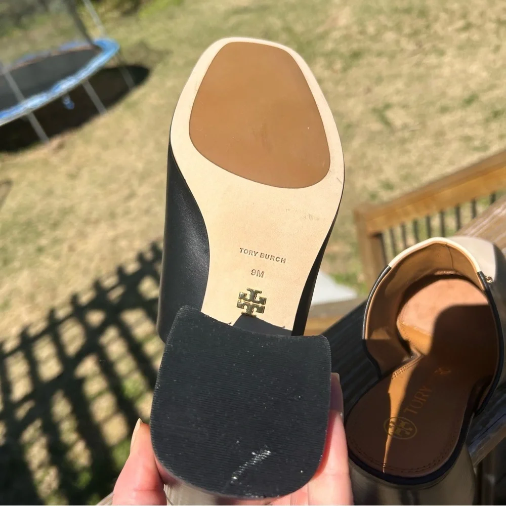 TORY BURCH Equestrian Link Heeled Mule size 10